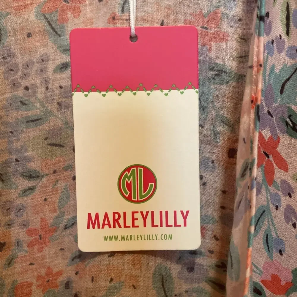 NWT Marleylilly One Size Pink Floral Kimono Cover Up